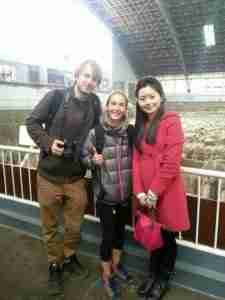 Guide posing for photos at terracotta warriors